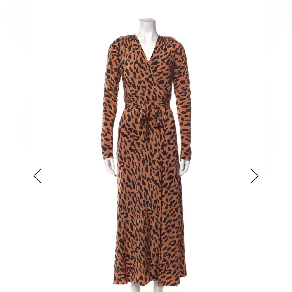 Diane Von Furstenberg Animal Print Long Sleeve Dress